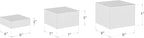 Red Co. Set of 3 Glossy Silver Acrylic Cube Display Nesting Risers with Hollow Bottoms