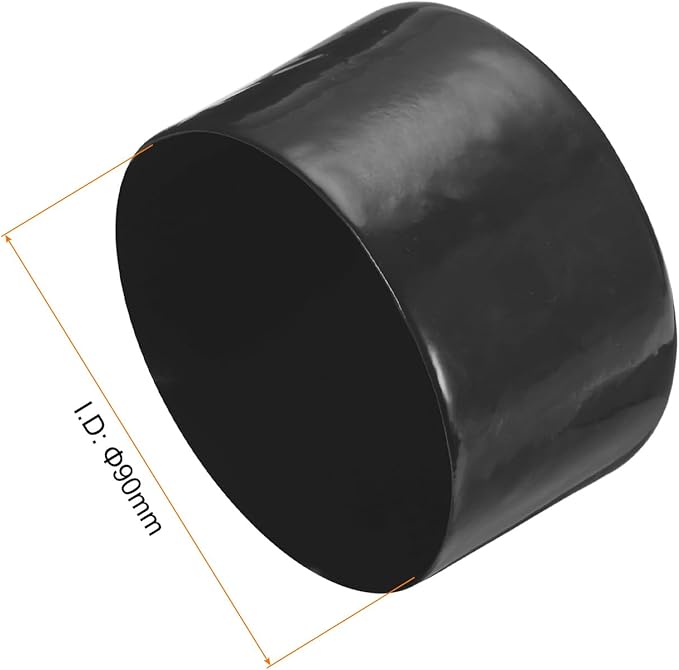 uxcell 4pcs Rubber End Caps 90mm ID Vinyl Round End Cap Cover Screw Thread Protectors Black, 50mm Height