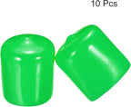 uxcell 10pcs Rubber End Caps 25mm(1") ID Vinyl Round End Cap Cover Screw Thread Protectors Green
