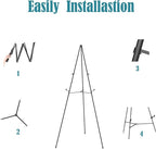 63" Tall Display Easel Stand for Wedding Sign Poster, Foldable and Adjustable Floor Metal Easels for Display Painting Arts,with Portable Bag,Holds 5 LBS (Black,6Pack)