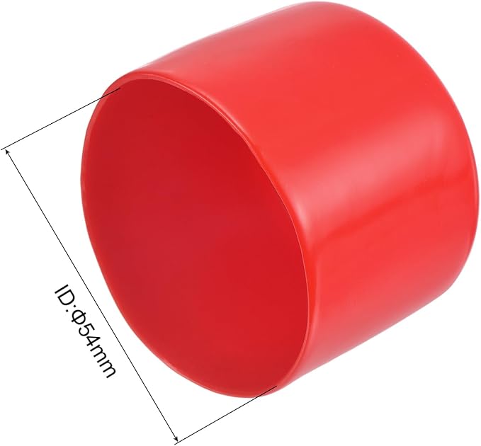 uxcell 10pcs Rubber End Caps 54mm ID Vinyl Round End Cap Cover Screw Thread Protector Red