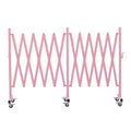 GYMTIME Expandable Metal Barricade, Flexible Mobile Safety Barrier, Folding Security Gate with Casters, Adjustable Traffic Temporary Fence for School, Shopping Mall, 16 Feet, Pale Pink