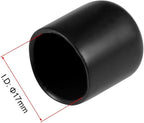 uxcell 10pcs Rubber End Caps 17mm ID Vinyl Round End Cap Cover Screw Thread Protectors Black