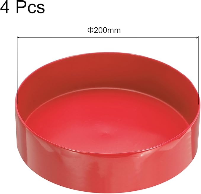 uxcell 4pcs Rubber End Caps 200mm(7.9 Inch) ID Vinyl Round End Cap Cover Screw Thread Protectors Red, 50mm Height