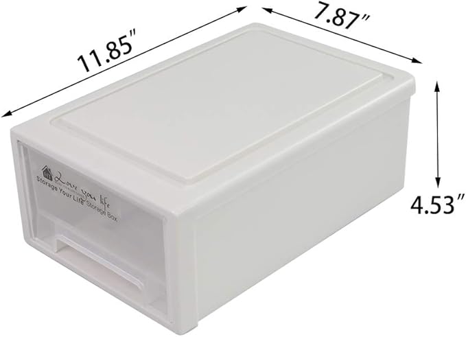 6 Quart Stacking Storage Drawer Unit Front Box, 3 Packs