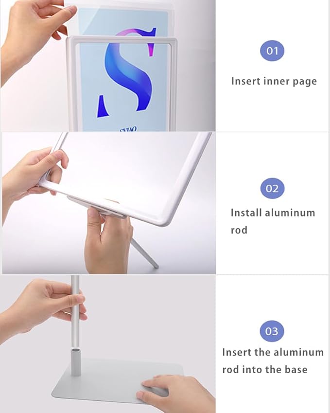 Adjustable Banner Holder Table Top Banner Display Poster Stand Store Counter Display Poster Stand Advertising Display Sign Holder (A4 210×297mm/8.27×11.69 inches)
