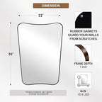 ANDY STAR Brushed Bronze Asymmetrical Mirror, 22"x30" Bathroom Mirror for Over Sink, Premium Stainless Steel Thin Frame, Antique Bronze Mirror for Wall, Butterfly-Inspired Designer Decor