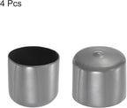 uxcell 4pcs Rubber End Caps 49mm ID Vinyl Round End Cap Cover Screw Thread Protectors Dark Grey, 40mm Height