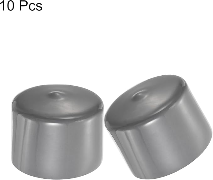 uxcell 10pcs Rubber End Caps 57mm ID Vinyl Round End Cap Cover Screw Thread Protectors Dark Grey