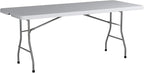 Office Star Resin Rectangle Center-Folding Portable Table for Picnics, Camping, and Tailgating, 6 Feet