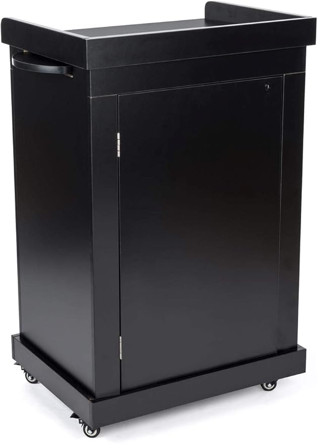 Displays2go Rolling Podiums with Adjustable Shelves – Black (OLILCTMMSBK)