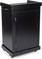 Displays2go Rolling Podiums with Adjustable Shelves – Black (OLILCTMMSBK)