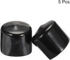 uxcell 5pcs Rubber End Caps 37mm ID Vinyl Round Tube Bolt Cap Cover Screw Thread Protectors Black