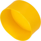 uxcell 4pcs Rubber End Caps 110mm(4.3 Inch) ID Vinyl Round End Cap Cover Screw Thread Protectors Yellow, 50mm Height