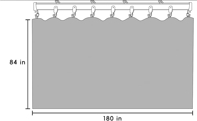 Room Divider Blackout Curtains Flexible Sliding Tracks Sets Ceiling Mounted Rod Window Curtain Privacy Separation for Bedroom Living Rooms,1 Panel Beige Drape and Black Track Set-W180xH84 in