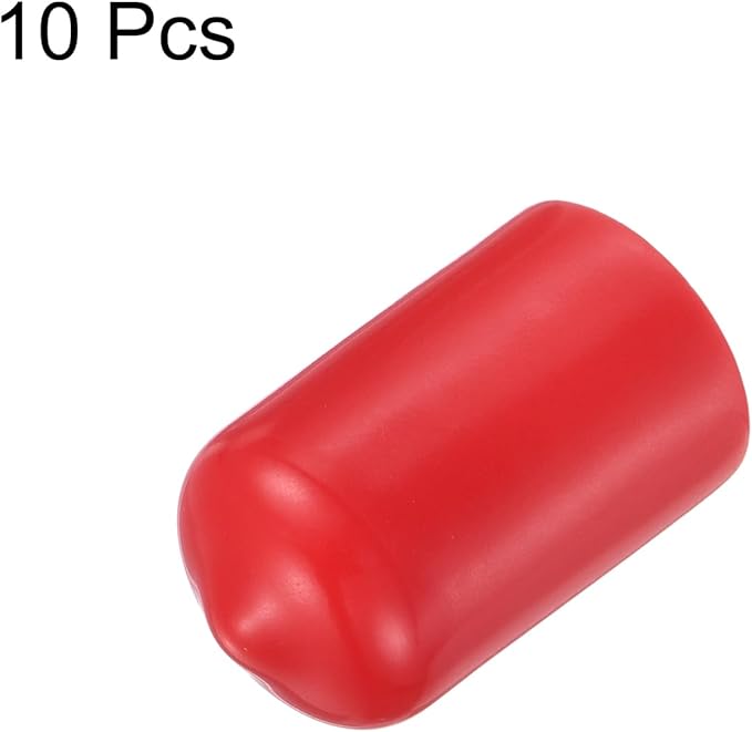 uxcell 10pcs Rubber End Caps 12.5mm ID Vinyl Round End Cap Cover Screw Thread Protector Red