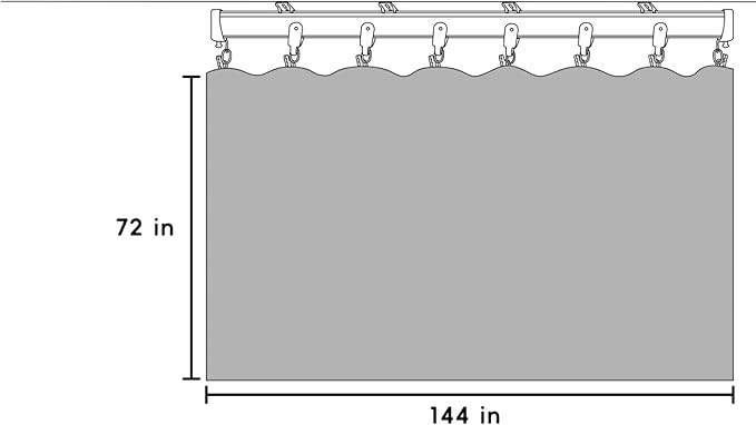 Room Divider Blackout Curtains Flexible Sliding Tracks Sets Ceiling Mounted Rod Window Curtain Privacy Separation for Bedroom Living Rooms,1 Panel Grey Drape and Black Track Set-W144xH72 in