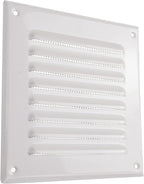 Vent Systems - 5 x 5 Inch (Inner) Pack of 10 White Metal Square Soffit Air Vent Grille Cover, Register Vent Deflector Louver Built-in Mesh HVAC for Bathroom Home Office Kitchen 6.5" x 6.5" (Outer)