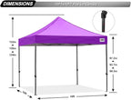 ABCCANOPY Patio Pop Up Canopy Tent 10x10 Commercial-Series (Purple)