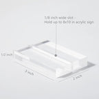 UNIQOOO 3" Clear Acrylic Stand |3mm Slot Wedding Sign Holders, Perfect for Wedding, Table Number, Exhibition, Office, Restaurant, Business, 20 Count