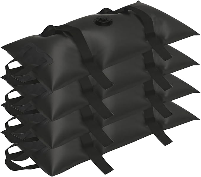 Umbrella Base Water Weight Set of 4, Patio Fillable Water Bags for Weight, Heavy Duty Furniture Outdoor Weights to Hold Down Umbrella Stand Patio Garden Backyard Black (4-PCS)