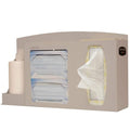 Respiratory Hygiene Station Holds 1 Bottle sanitizer, 2 mask, 1-2 Tissue Wall Mount, Place on Counter, or Mount to Bowman® Floor Stand Dims: 4.45”L x 17.9”W x 10.5”H