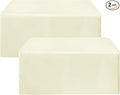 HolidayIdeas Fitted Table Covers - 96 x 30 Inch - 2 Pack Rectangle Tablecloths for 8 Foot Folding Tables, Butter Cream Polyester Fabric Tablecloth for Parties, Holiday Dinner, Wedding, Trade Show,