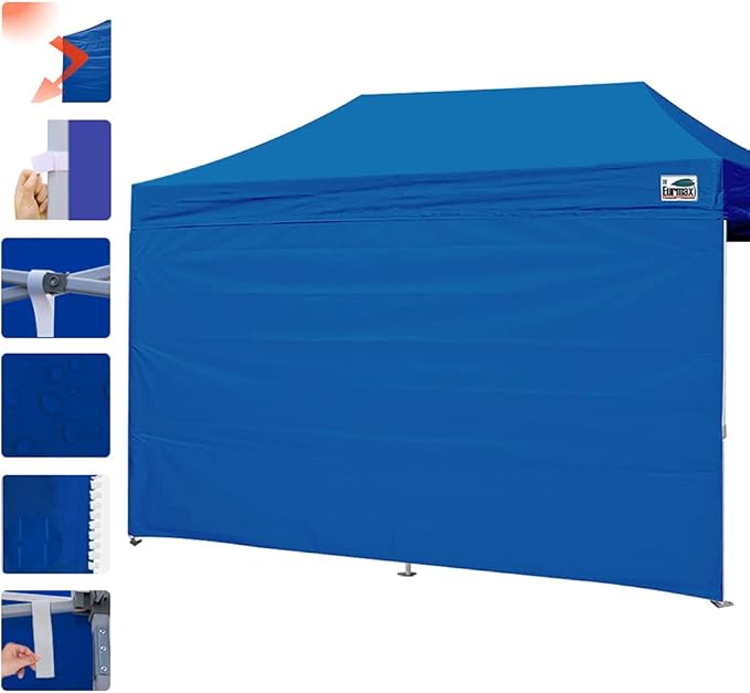 Eurmax USA Instant Canopy SunWall Camping Tent Tarp Shelter 10x20, 1 Pack Sidewall Only (Blue)