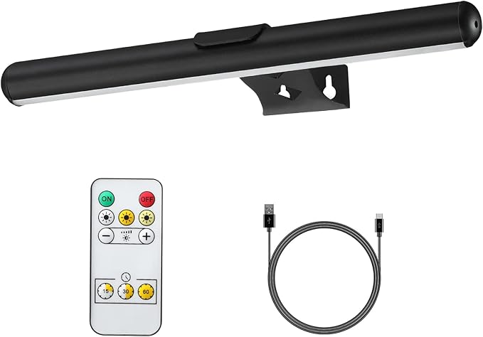 MIOBLUE Rechargeable Picture Lights with Remote,Full Metal Painting Light Display LED Battery Lamp with 3 Lighting Modes, Dimmable Dartboard Light with Timer for Paintings Potrait
