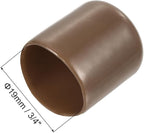 uxcell 10pcs Rubber End Caps 19mm(3/4") ID Vinyl Round End Cap Cover Screw Thread Protectors Brown