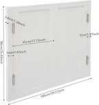 Solid Wood Interior Swing Door with Metal Hinges - Swinging Cafe Doors for Kitchen, Stairs, Bedroom Entrance & Partition (White, 39.37"X35.43")