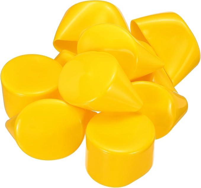 uxcell 10pcs Rubber End Caps 75mm(3 Inch) ID Vinyl Round End Cap Cover Screw Thread Protector Yellow