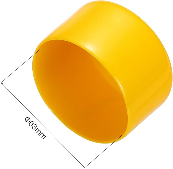 uxcell 10pcs Rubber End Caps 63mm(2.5 Inch) ID Vinyl Round End Cap Cover Screw Thread Protector Yellow