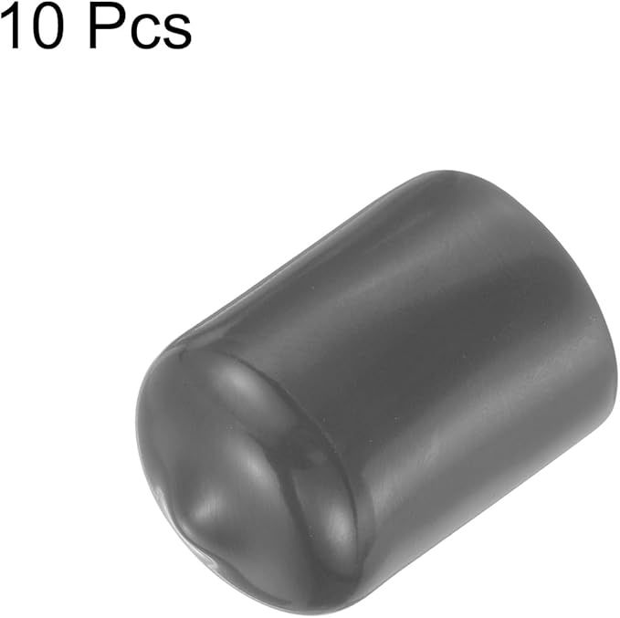 uxcell 10pcs Rubber End Caps 15mm(9/16") ID Vinyl Round End Cap Cover Screw Thread Protector Dark Grey