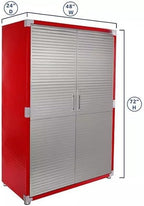 Heavy Duty Storage Solid Stainless Steel Cabinet with Lockable, Adjustable Shelf, Metal Garage Organizer (Red, 48" W x 24" D x 72" H)