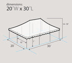 TentandTable 20' x 30' Premium Canopy Tent, Red/White, Outdoor Pole Tent, 60-120 Person Capacity for Parties, Weddings, Events, Commercial and Residential Use, Large Heavy Duty Vinyl Canopy Tents