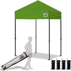 Eurmax USA 5'x5' Pop Up Canopy Tent Commercial Instant Canopies with Heavy Duty Roller Bag,Bonus 4 Sand Weights Bags (Field Green)