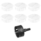 2-3/8" White Desk Grommet, JTemgle Flexible Cable Grommet with Bi-Metal Hole Saw Rubber Cable Hole Cover Wire Organizer Caps Desktop Cord Management for Home Office TV Stands Tabletops, 7 Pieces