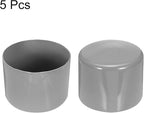 uxcell 5pcs Rubber End Caps Protective Caps 55mm ID Vinyl PVC Round Tube Bolt Cap Cover Screw Thread Protectors Light Gray
