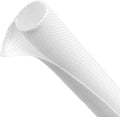 Automotive Wire Loom Tubing, Split Braided Cord Protectors from Pets No Chew, Flexible Cable Sleeve Cable Management for TV/Computer/Electric Wires (White, 5/8"-10ft)