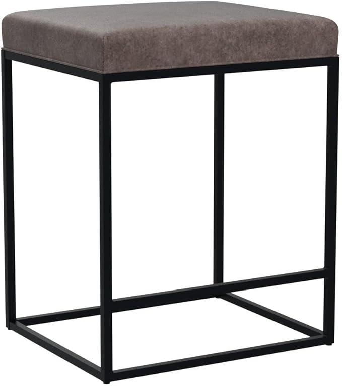 MAISON ARTS Counter Height 24 Inch Bar Stools Set of 4 for Kitchen Counter Backless Modern Barstools Industrial Upholstered Faux Leather Stools Farmhouse Island Chairs, Brown