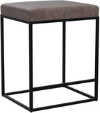 MAISON ARTS Counter Height 24 Inch Bar Stools Set of 4 for Kitchen Counter Backless Modern Barstools Industrial Upholstered Faux Leather Stools Farmhouse Island Chairs, Brown