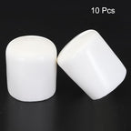 uxcell 10pcs Rubber End Caps 40mm ID Vinyl Round Tube Bolt Cap Cover Screw Thread Protectors White