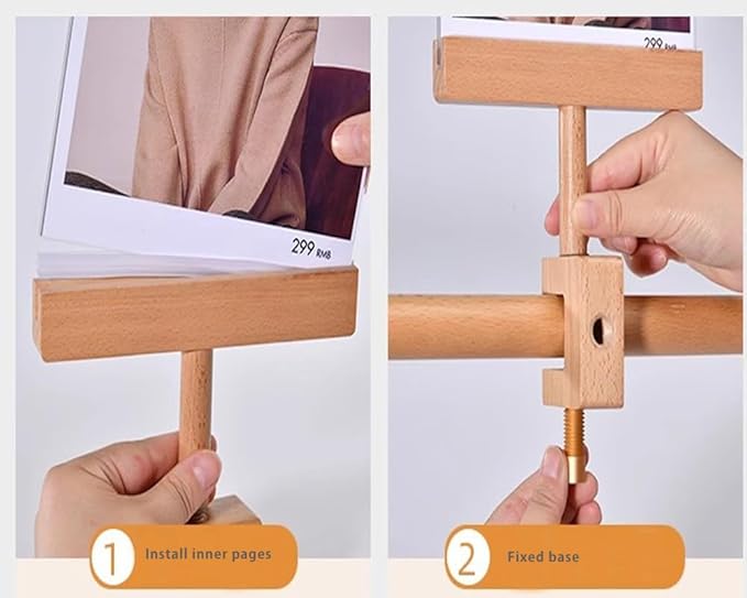 Acrylic Sign Holder with Clamp Double Head Display with Acrylic Frame Sign Holder Price Tag Clip for Clothing Stores (Vertical A5 148×210mm/ 5.83×8.27 inches)