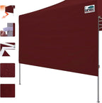 Eurmax USA 10ft Instant Canopy SunWall Canopy Tent Sidewall for Pop Up Canopy Tent,1 Pack Removable Sidewall Only(Burgundy)