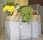 Extra Large Reusable Grocery Tote, premium quality canvas, stands upright & collapses, sturdy base, waterproof for beach/pool towels, storage, picnicking, tailgating, sport equipment, Max Logo