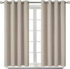 BGment Room Darkening Curtains 45 Inches Long - Grommet Thermal Insulated Drapes Window Treatment Curtains for Bedroom, 2 Panels, 52 x 45 Inch, Camel