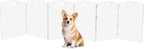 Modern Frame Clear Acrylic Freestanding Pet Gate - 24" High Extra-Wide Folding 6-Panel Dog Barrier for Doorways, Stairs & Large Openings, Indoor Fence for Dogs, Puppies & Cats