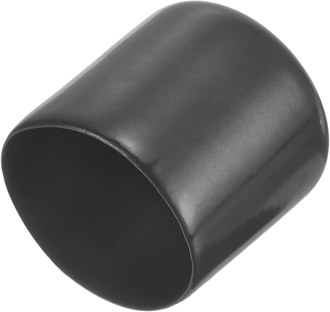 uxcell 4pcs Rubber End Caps 33mm(1 5/16") ID Vinyl Round End Cap Cover Screw Thread Protectors Dark Grey, 30mm Height