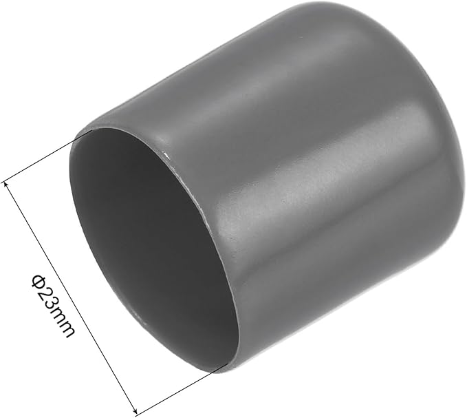 uxcell 10pcs Rubber End Caps 23mm ID Vinyl Round End Cap Cover Screw Thread Protectors Dark Grey